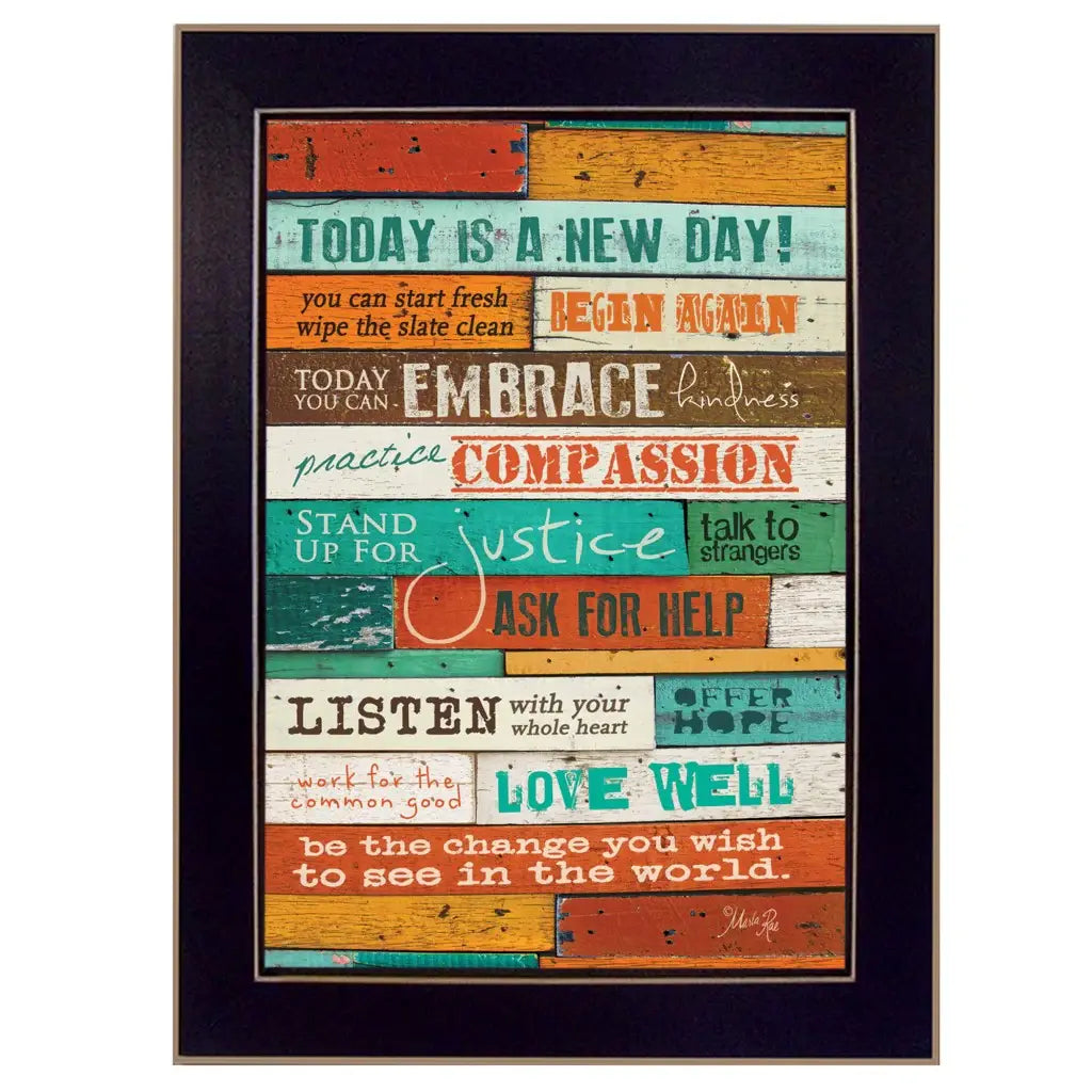 A New Day 1 Black Framed Print Wall Art - Homeroots - Flyclothing LLC