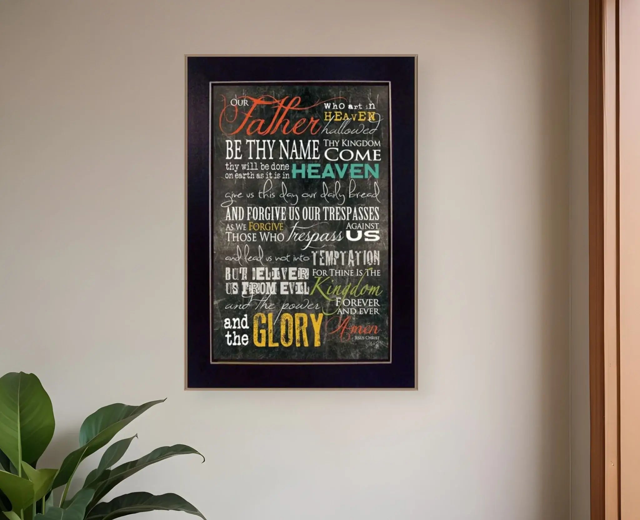 The Lords Prayer 1 Black Framed Print Wall Art - Homeroots - Flyclothing LLC