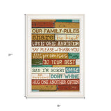 Our Family Rules 6 White Framed Print Wall Art - Homeroots - Flyclothing LLC