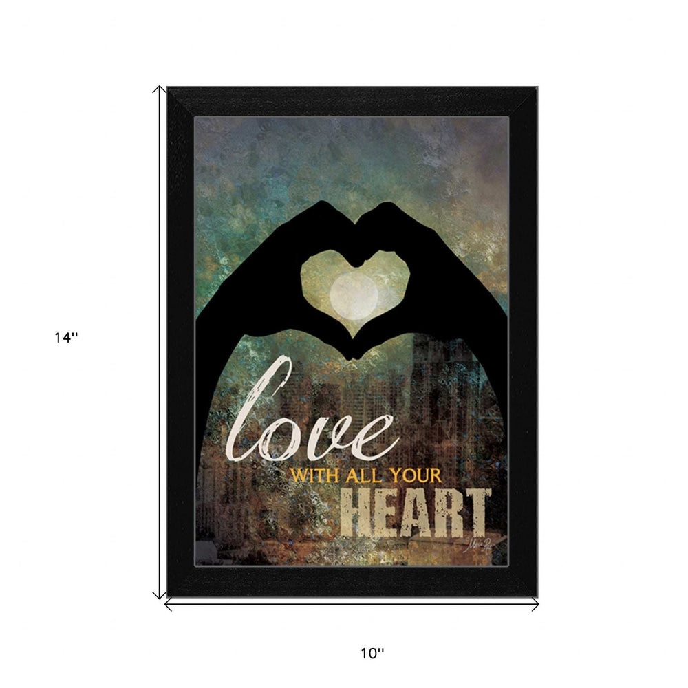 Love with all Your Heart 1 Black Framed Print Wall Art - Homeroots - Flyclothing LLC