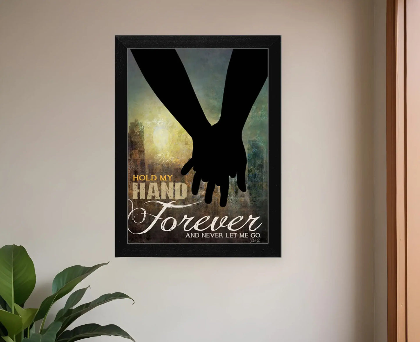 Hold My Hand Forever 1 Black Framed Print Wall Art - Homeroots - Flyclothing LLC