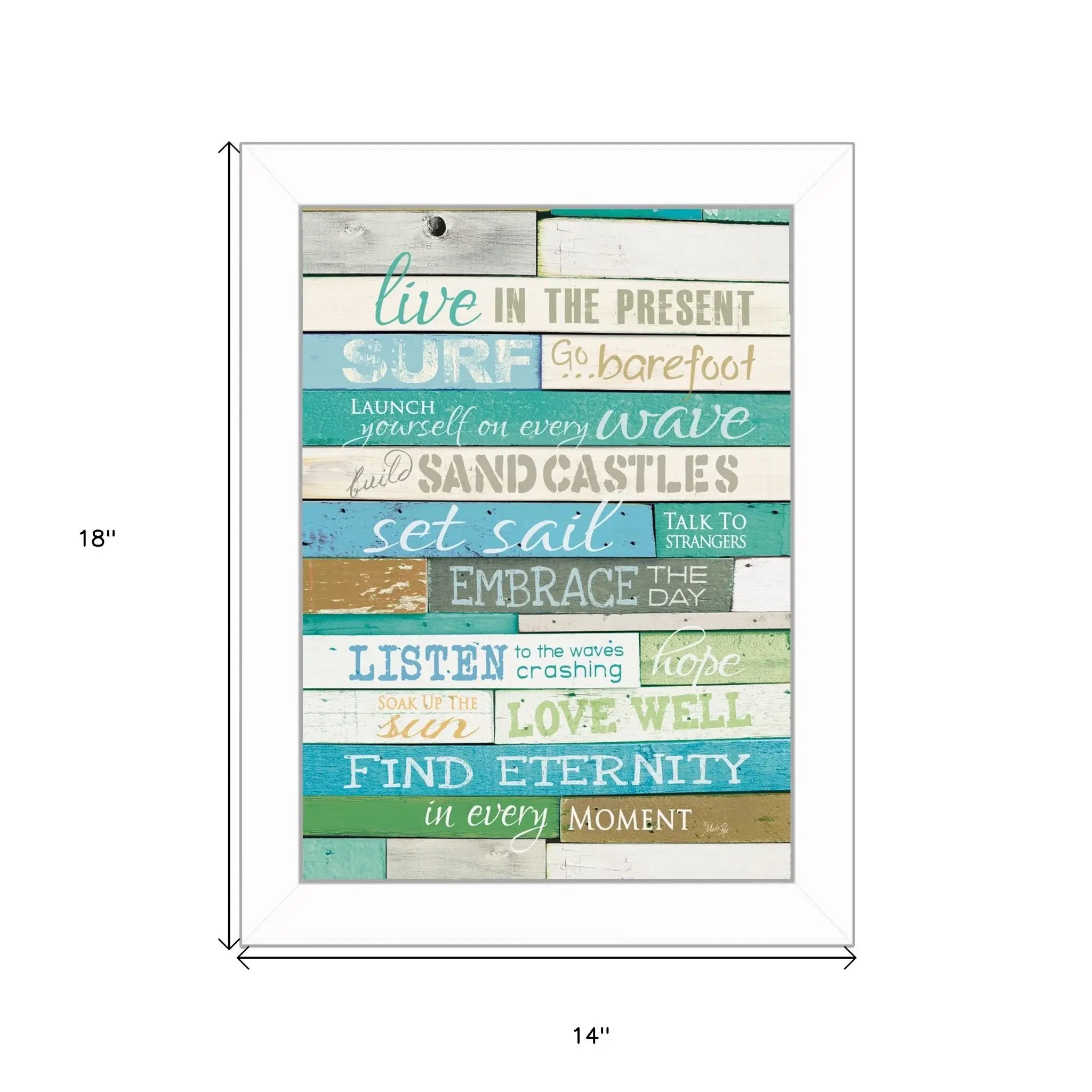 Live in the Present 5 White Framed Print Wall Art - Homeroots - Flyclothing LLC