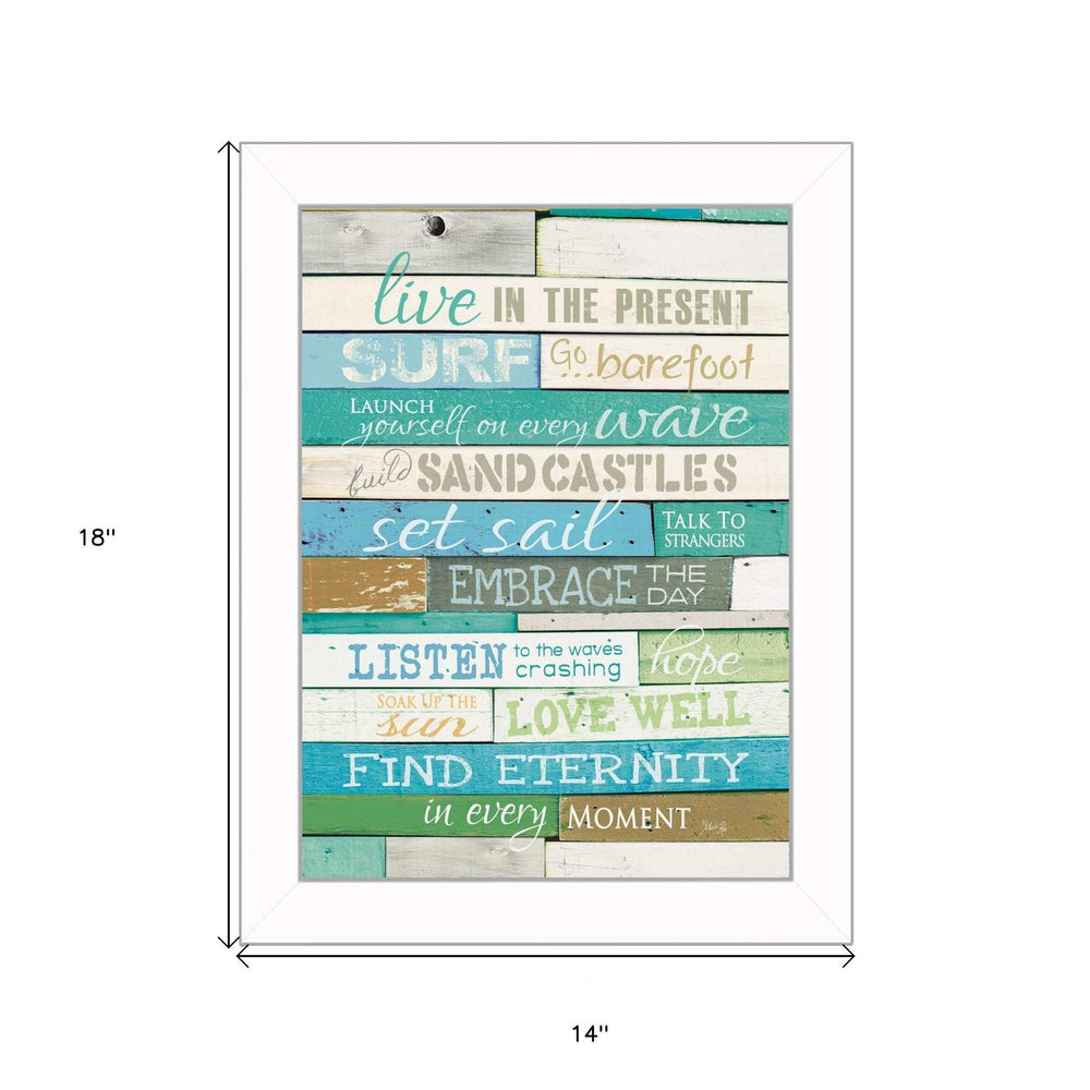 Live in the Present 5 White Framed Print Wall Art - Homeroots - Flyclothing LLC