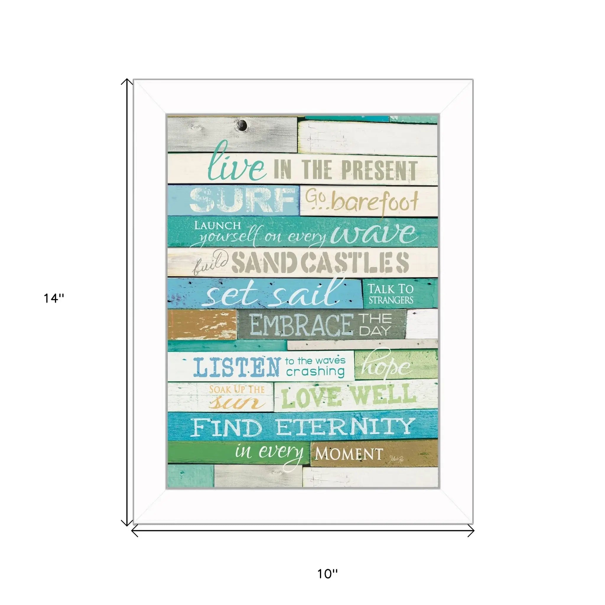 Live in the Present 2 White Framed Print Wall Art - Homeroots - Flyclothing LLC