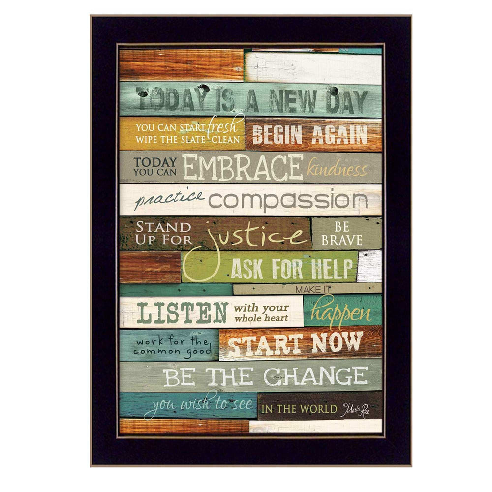 Today is a New Day 1 Black Framed Print Wall Art - Homeroots - Flyclothing LLC