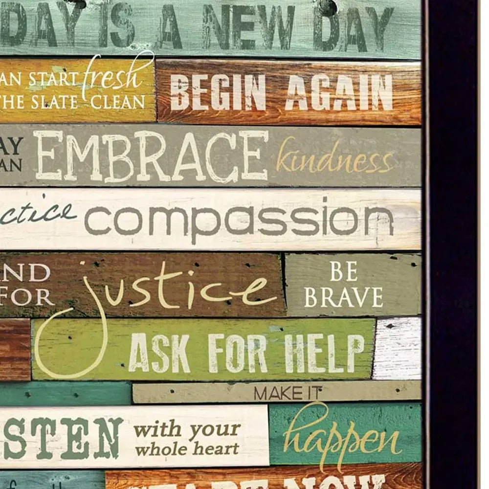 Today is a New Day 1 Black Framed Print Wall Art - Homeroots - Flyclothing LLC