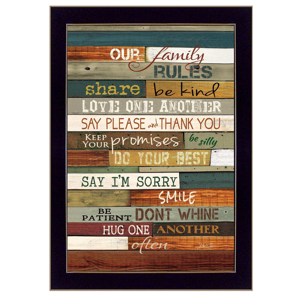 Our Family Rules 1 Black Framed Print Wall Art - Homeroots - Flyclothing LLC