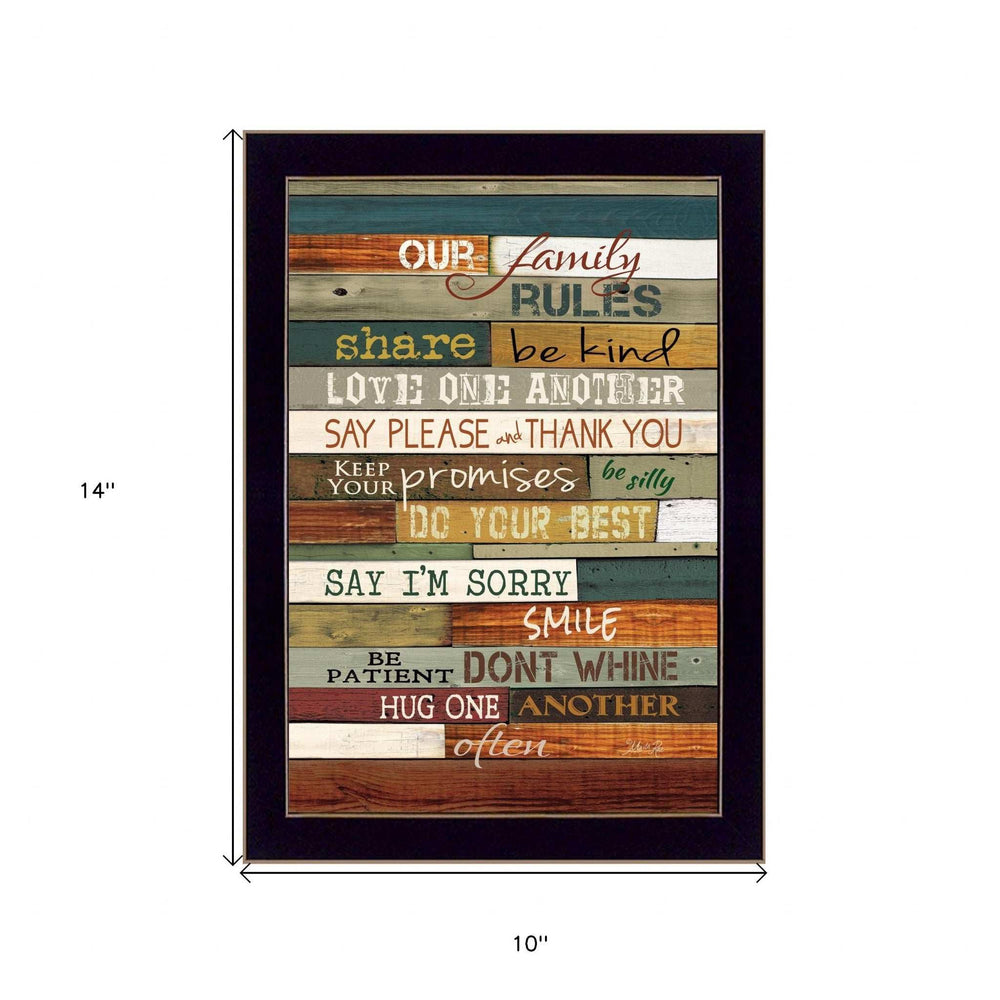 Our Family Rules 1 Black Framed Print Wall Art - Homeroots - Flyclothing LLC
