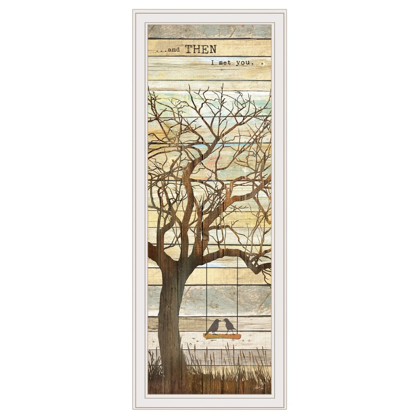 And then I met You 2 White Framed Print Wall Art - Homeroots - Flyclothing LLC