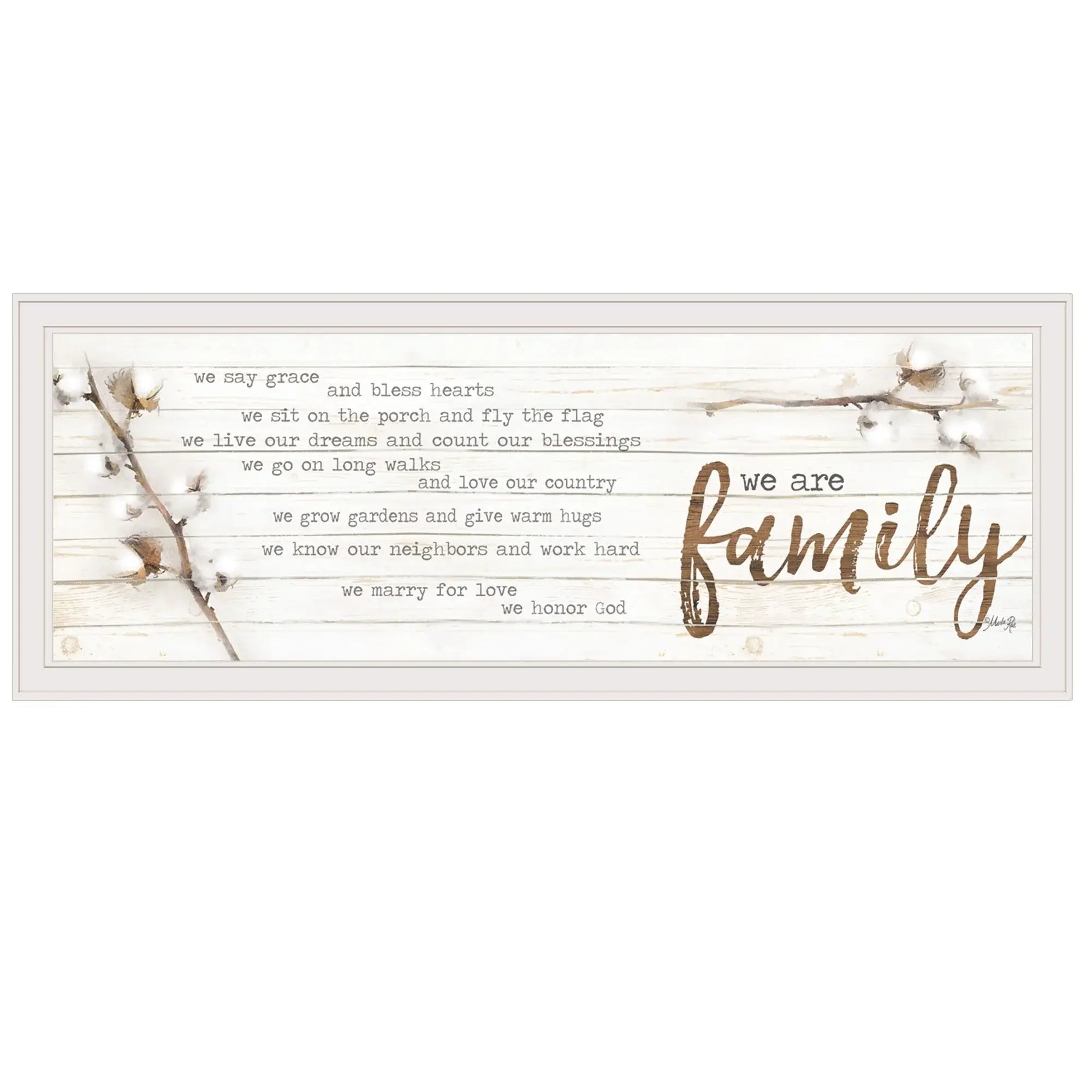 We are Family White Framed Print Wall Art - Homeroots - Flyclothing LLC