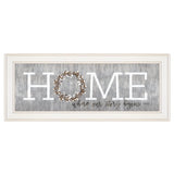 Home Where Our Story Begins White Framed Print Wall Art