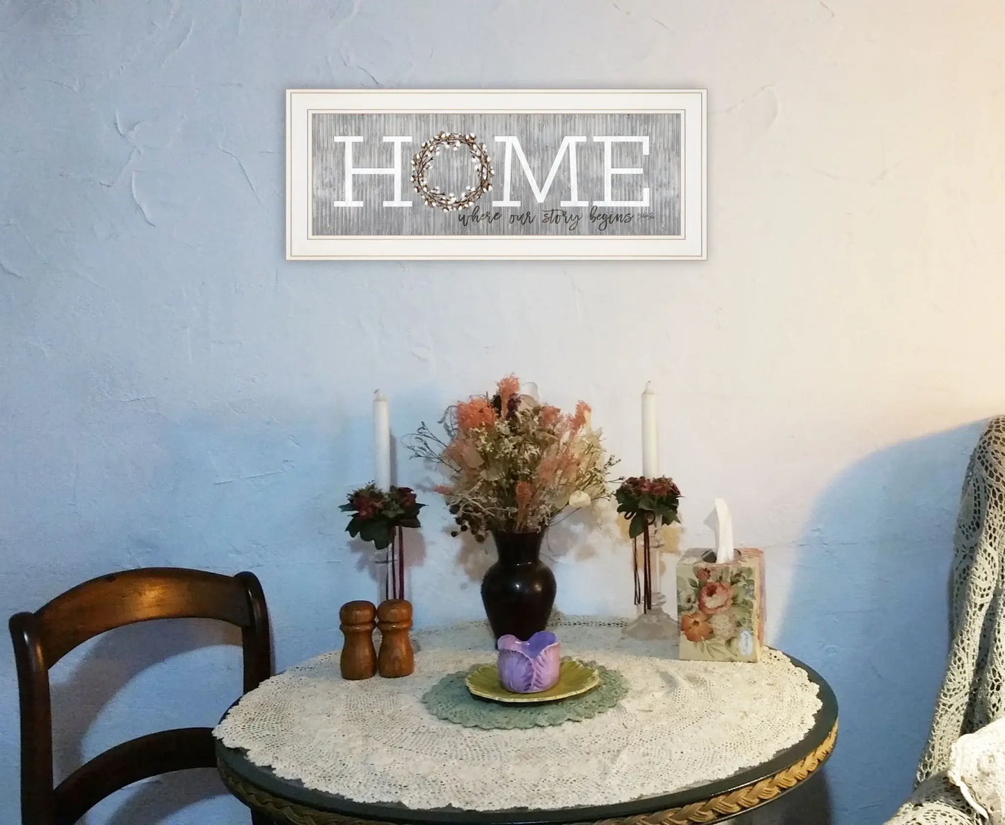 Home Where Our Story Begins White Framed Print Wall Art - Homeroots - Flyclothing LLC