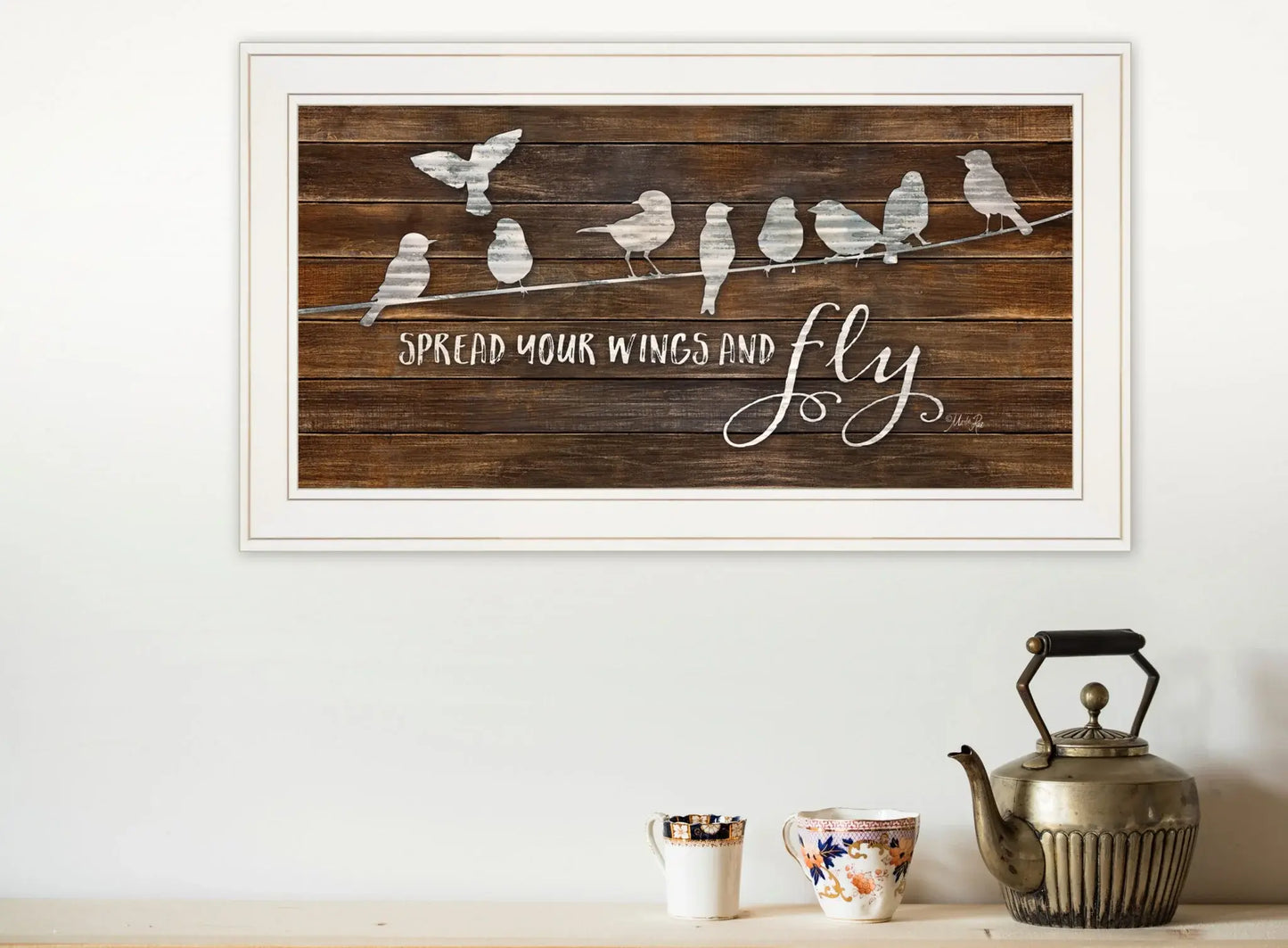 Spread Your Wings and Fly 1 White Framed Print Wall Art - Homeroots - Flyclothing LLC