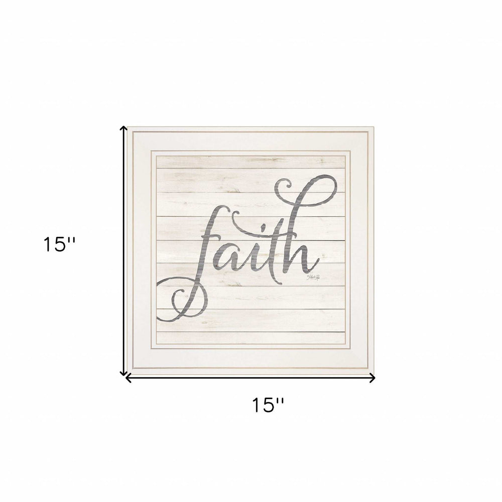 Simple Words Faith 1 White Framed Print Wall Art - Homeroots - Flyclothing LLC