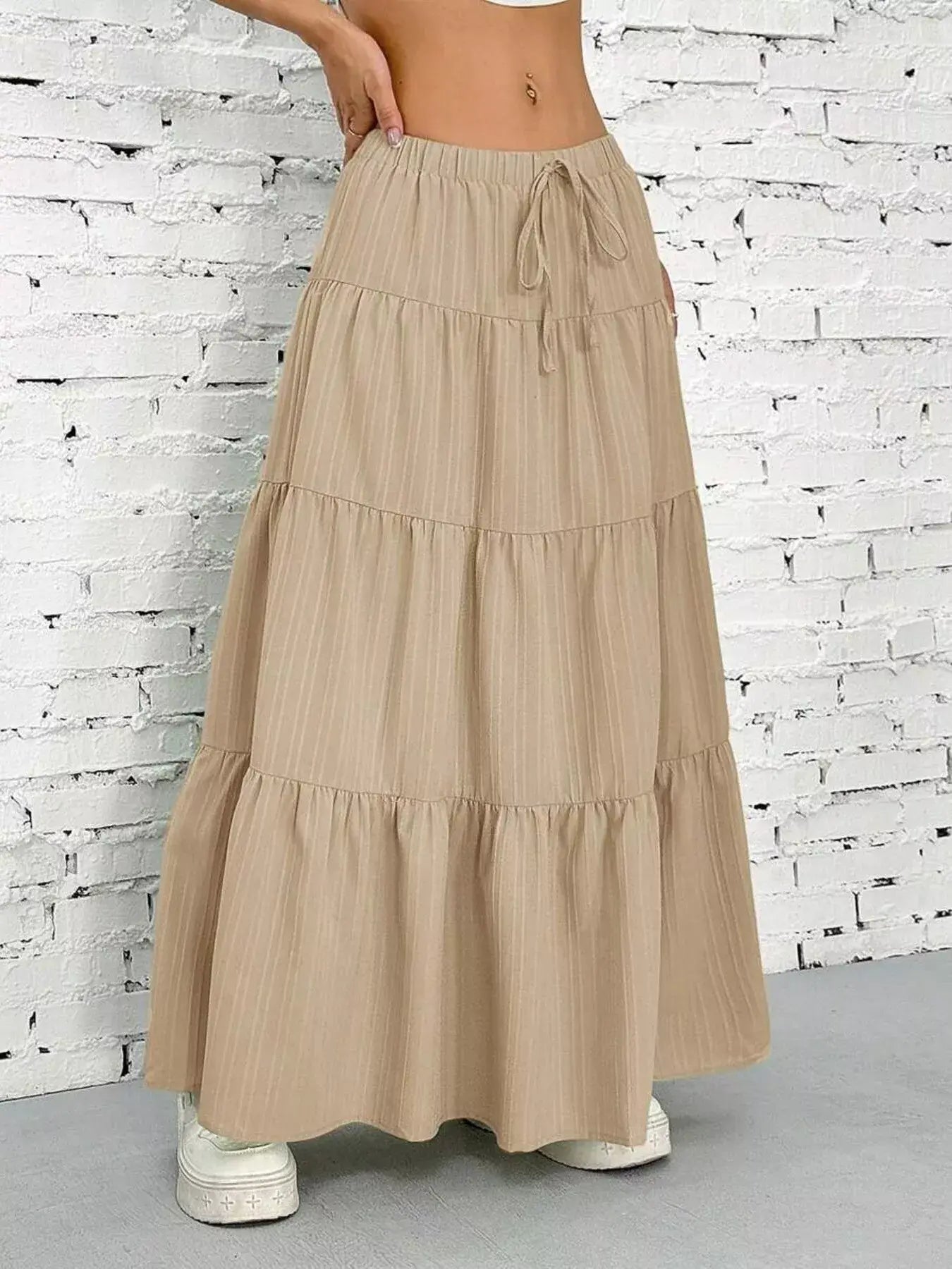 Flowy Tiered Maxi Skirt - Trendsi - Flyclothing LLC