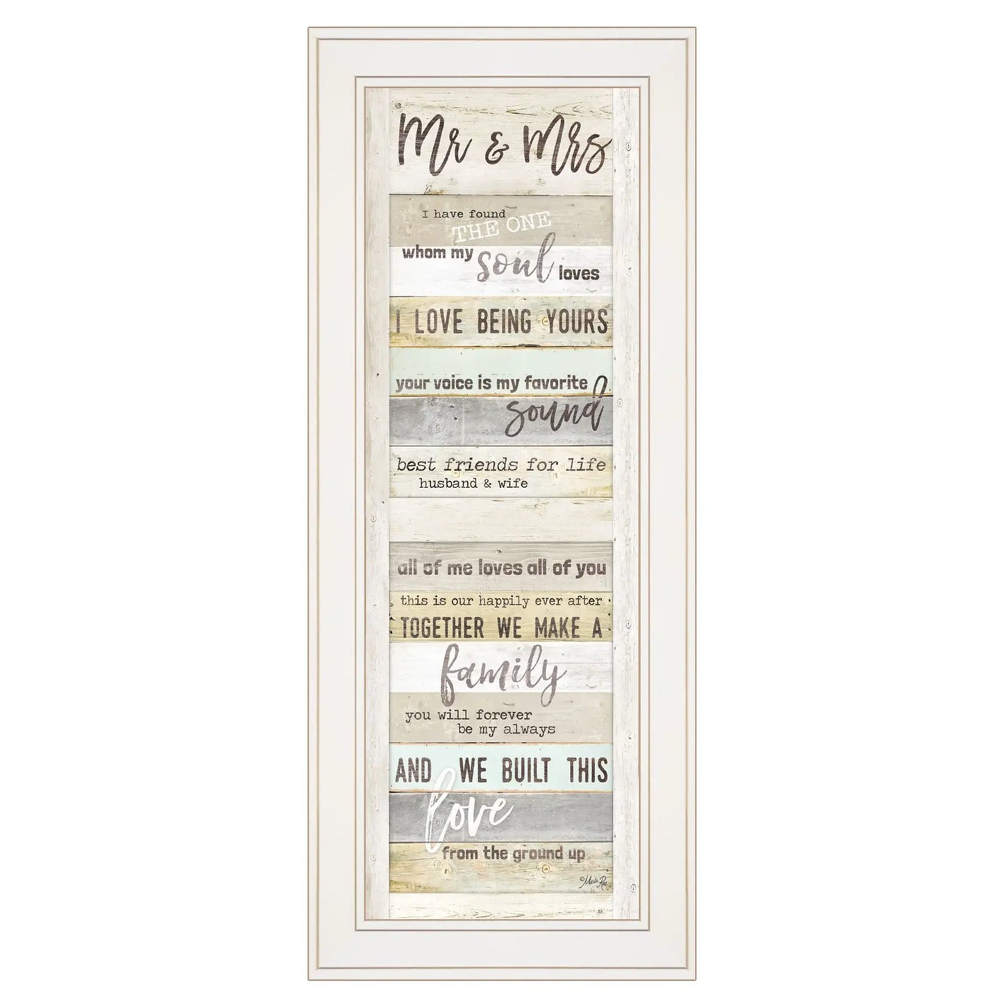 Mr and Mrs 2 White Framed Print Wall Art - Homeroots - Flyclothing LLC