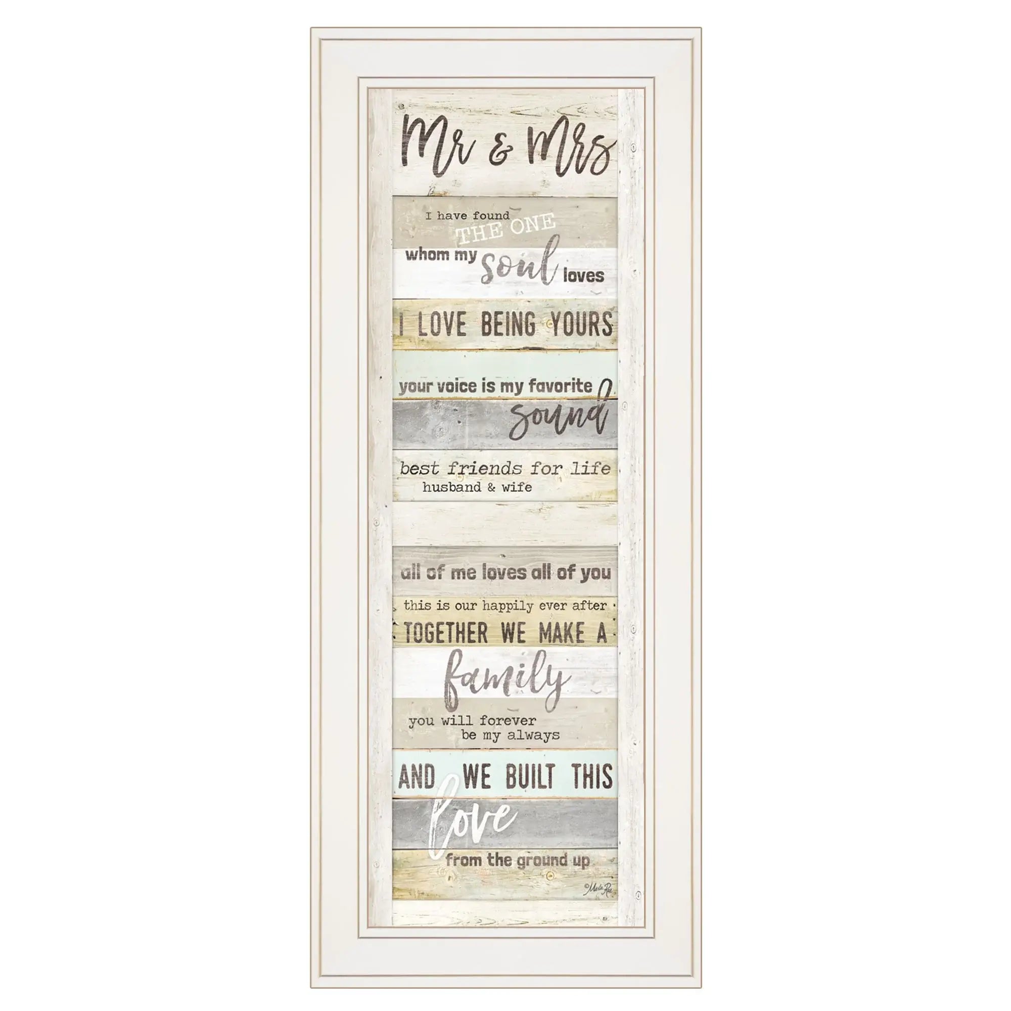 Mr and Mrs 2 White Framed Print Wall Art - Homeroots - Flyclothing LLC