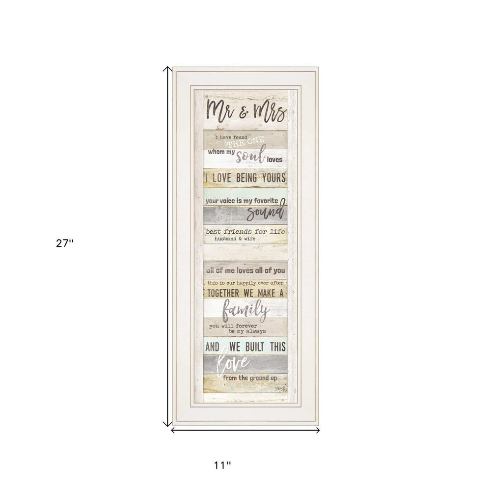 Mr and Mrs 2 White Framed Print Wall Art - Homeroots - Flyclothing LLC