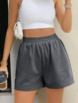 Elastic Waist Shorts - Trendsi - Flyclothing LLC
