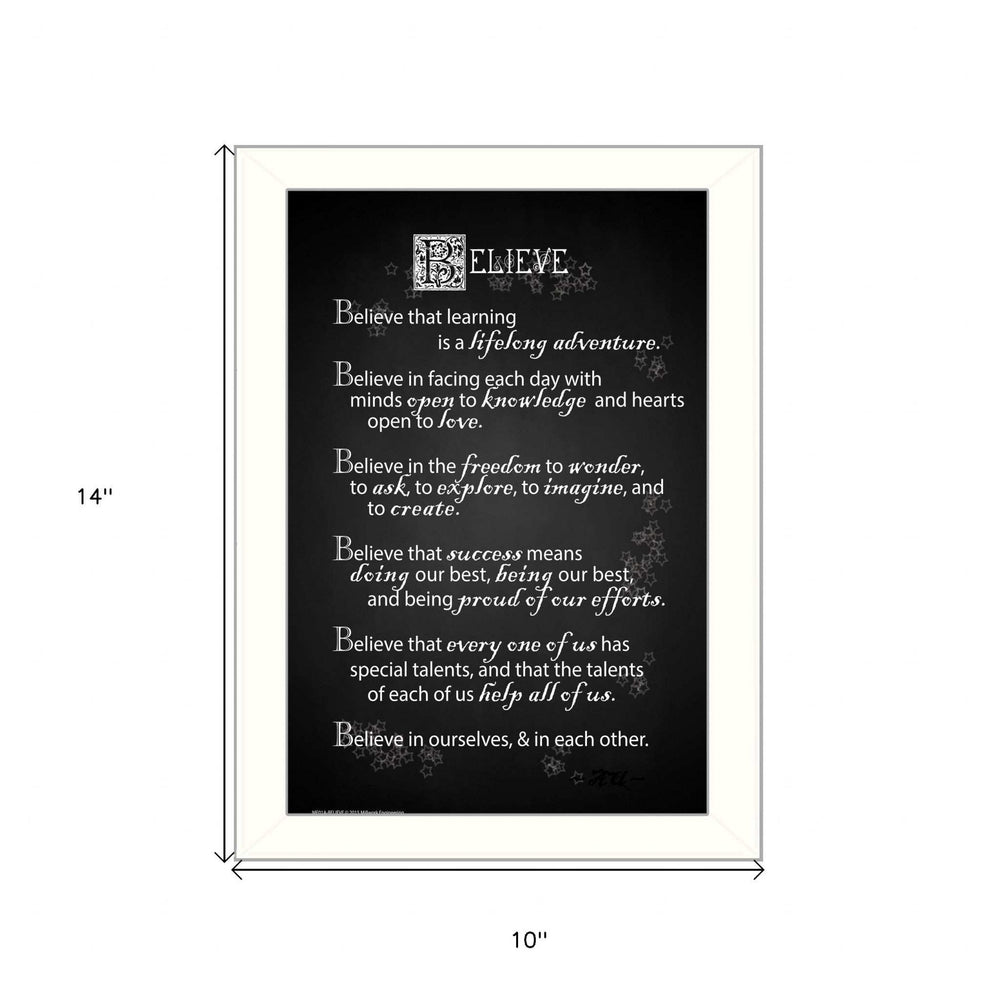 Believe 1 White Framed Print Wall Art - Homeroots - Flyclothing LLC