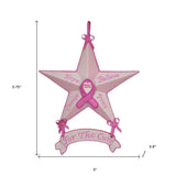 Set of Six Star Shaped Breast Cancer Awareness Christmas Ornaments - Homeroots - Flyclothing LLC