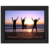 Teamwork Black Framed Print Wall Art