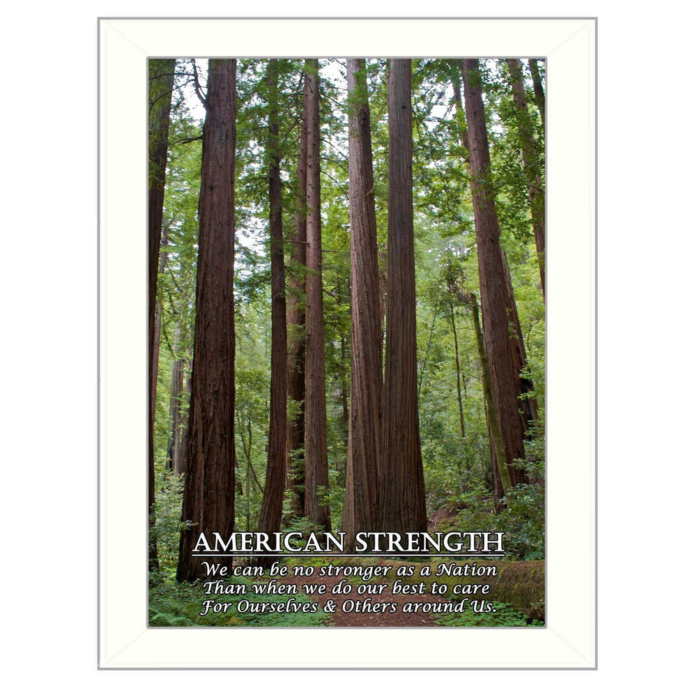American Strength 2 White Framed Print Wall Art - Homeroots - Flyclothing LLC