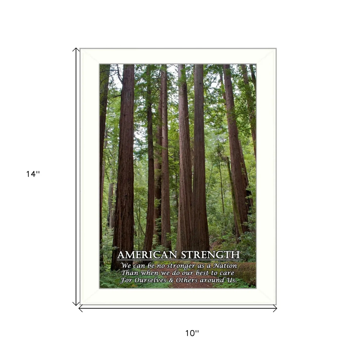 American Strength 2 White Framed Print Wall Art - Homeroots - Flyclothing LLC