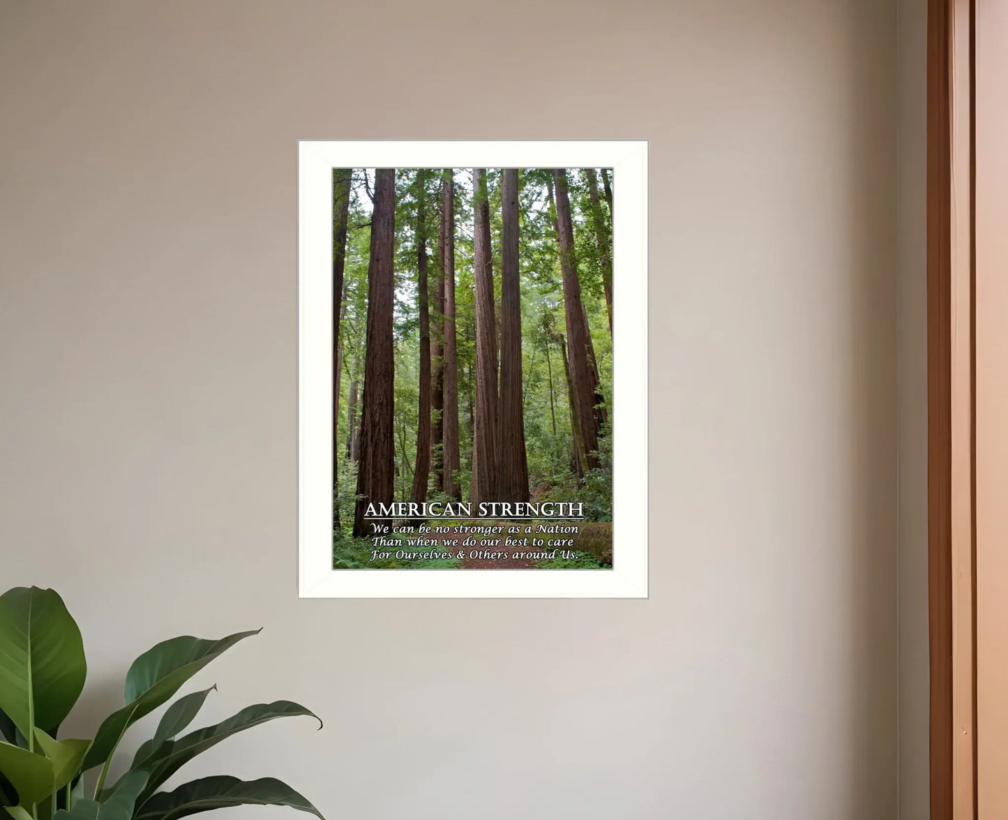 American Strength 2 White Framed Print Wall Art - Homeroots - Flyclothing LLC