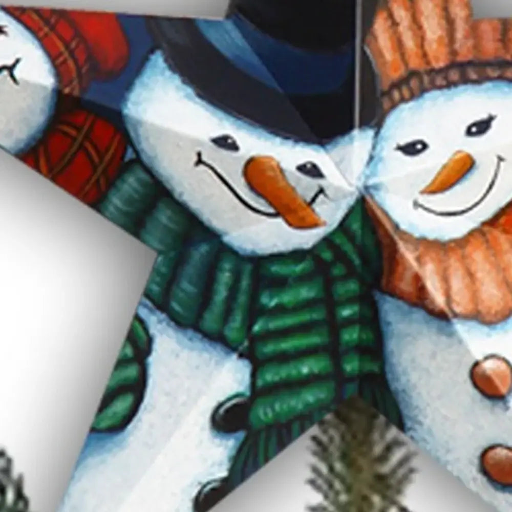 Set of Six Star Shaped Snowmen Joy Christmas Ornaments - Homeroots - Flyclothing LLC