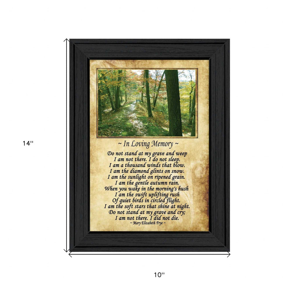 In Loving Memory 1 Black Framed Print Wall Art - Homeroots - Flyclothing LLC