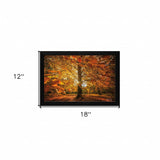Autumn Leaves 4 Black Framed Print Wall Art - Homeroots - Flyclothing LLC
