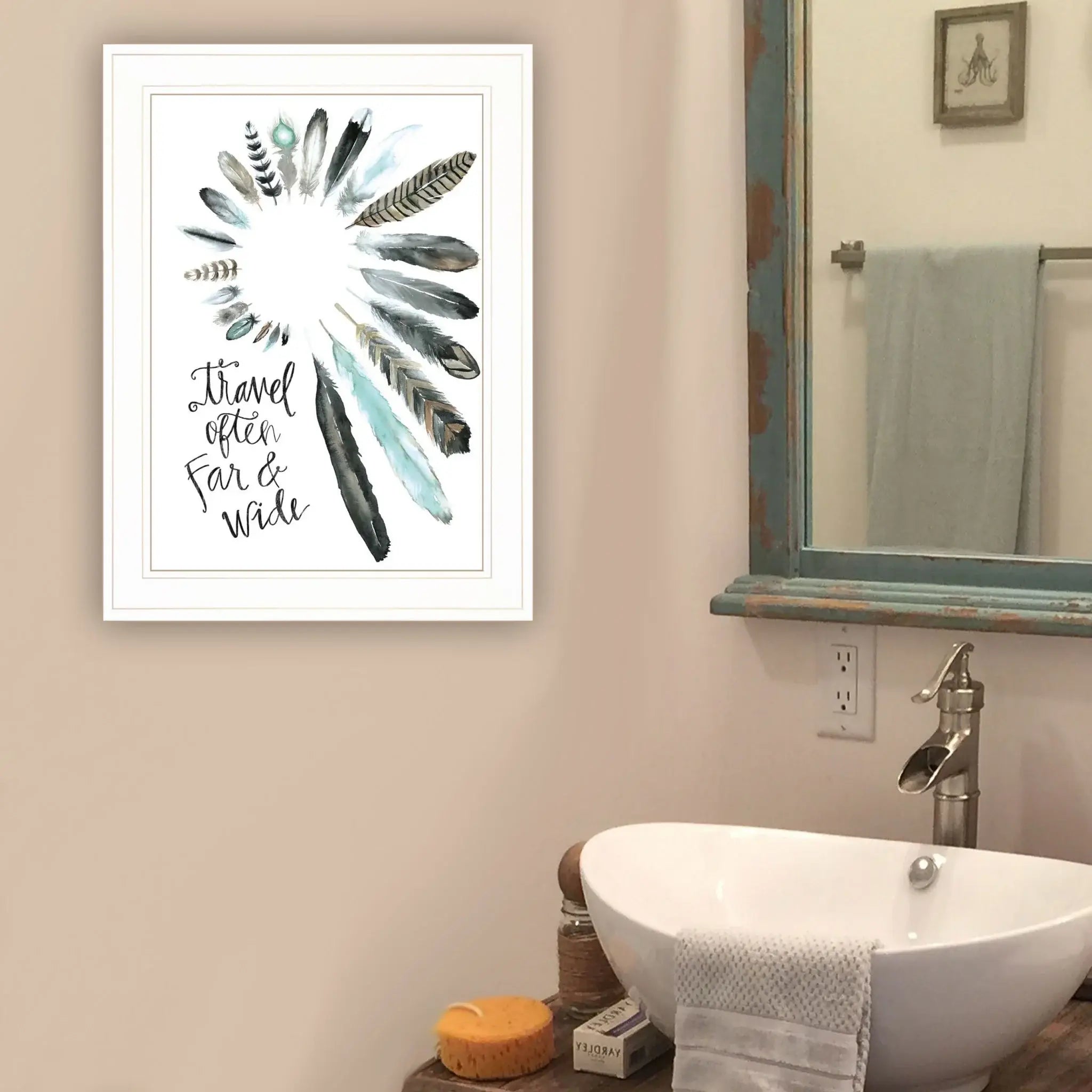 Travel Often Far and Wide 1 White Framed Print Wall Art - Homeroots - Flyclothing LLC