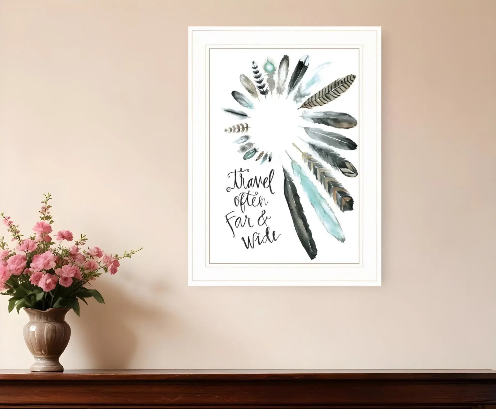 Travel Often Far and Wide 1 White Framed Print Wall Art - Homeroots - Flyclothing LLC
