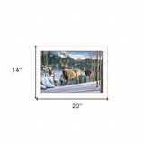 Morning View Deer 2 White Framed Print Wall Art - Homeroots - Flyclothing LLC