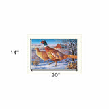 Frosty Morning Ringnecks 2 White Framed Print Wall Art - Homeroots - Flyclothing LLC