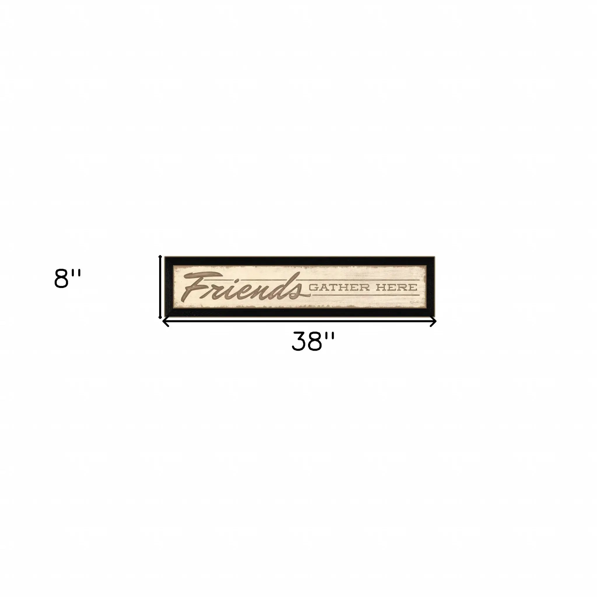 Friend a Gather Here 2 Black Framed Print Wall Art - Homeroots - Flyclothing LLC
