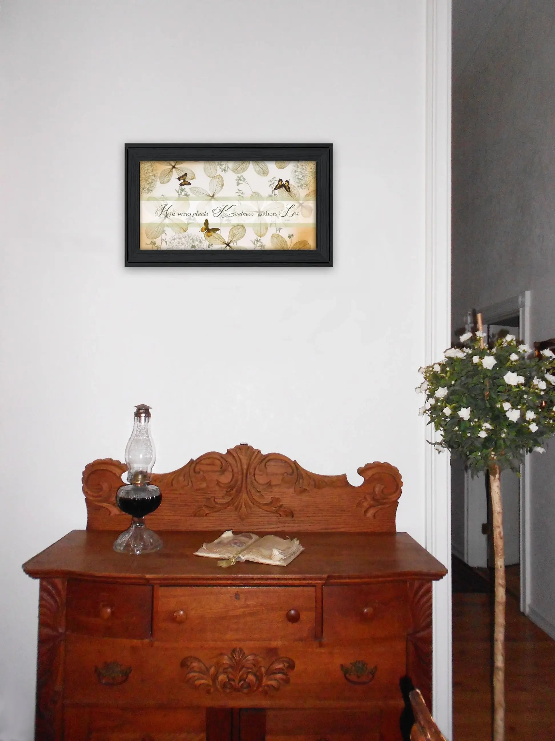 Plant Kindness Black Framed Print Wall Art - Homeroots - Flyclothing LLC