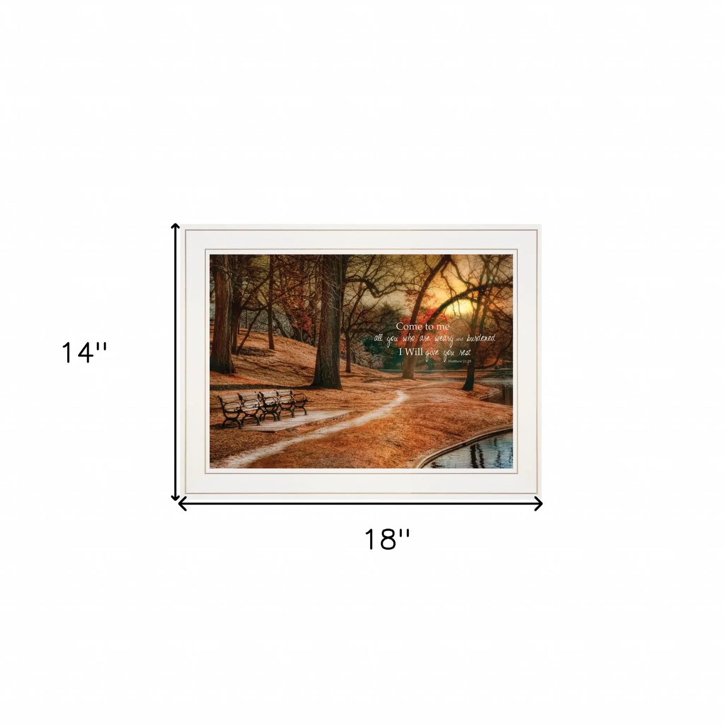 I Will Give You Rest 1 White Framed Print Wall Art - Homeroots - Flyclothing LLC