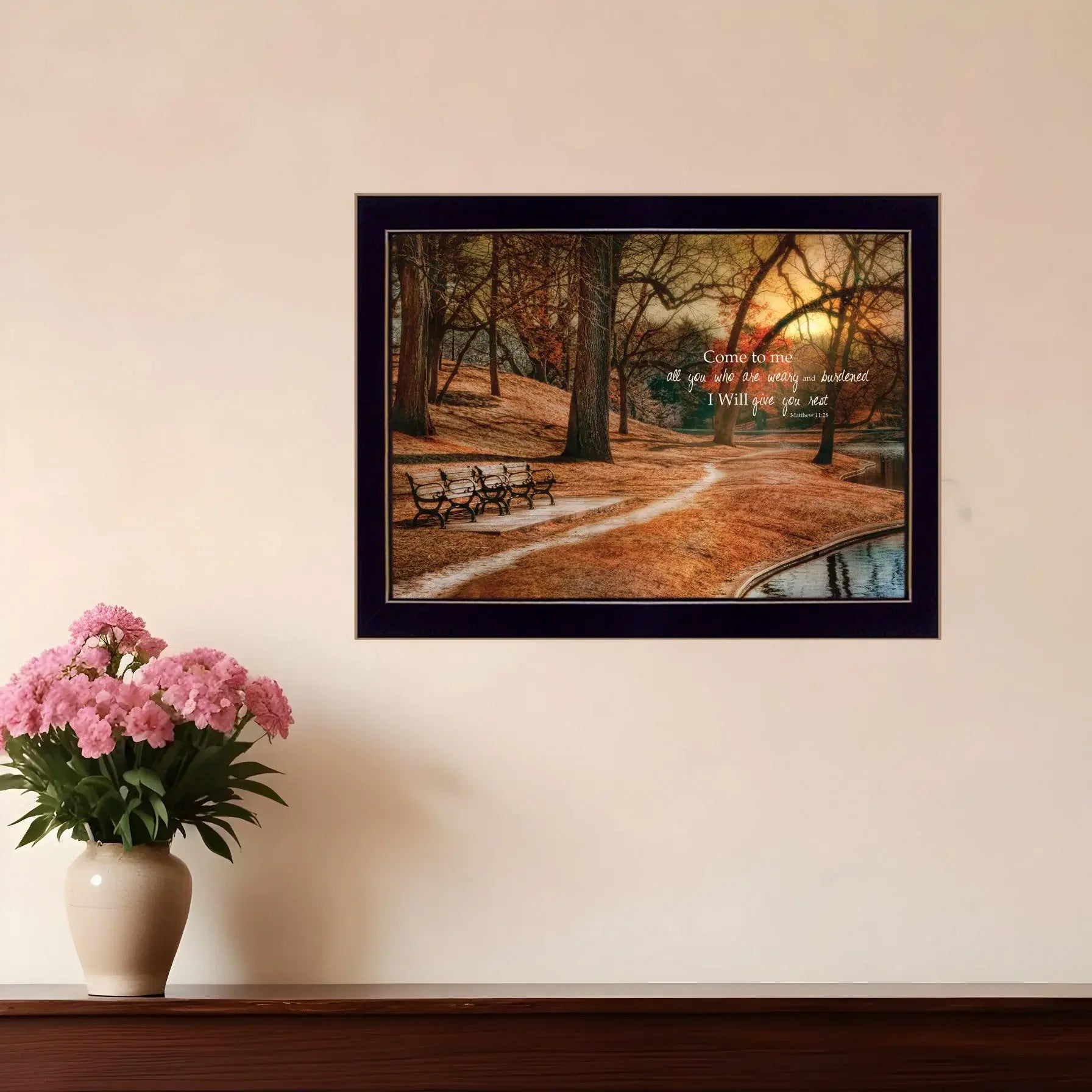 I Will Give You Rest 2 Black Framed Print Wall Art - Homeroots - Flyclothing LLC