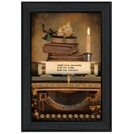 Learn from Yesterday Black Framed Print Wall Art - Homeroots - Flyclothing LLC