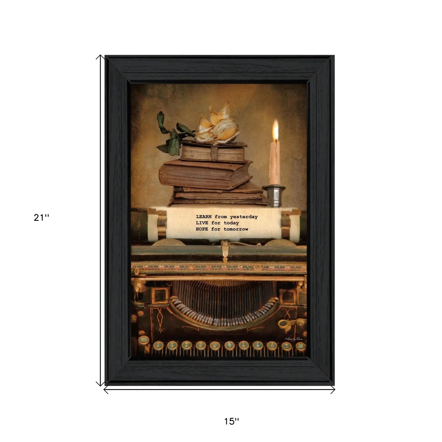Learn from Yesterday Black Framed Print Wall Art - Homeroots - Flyclothing LLC