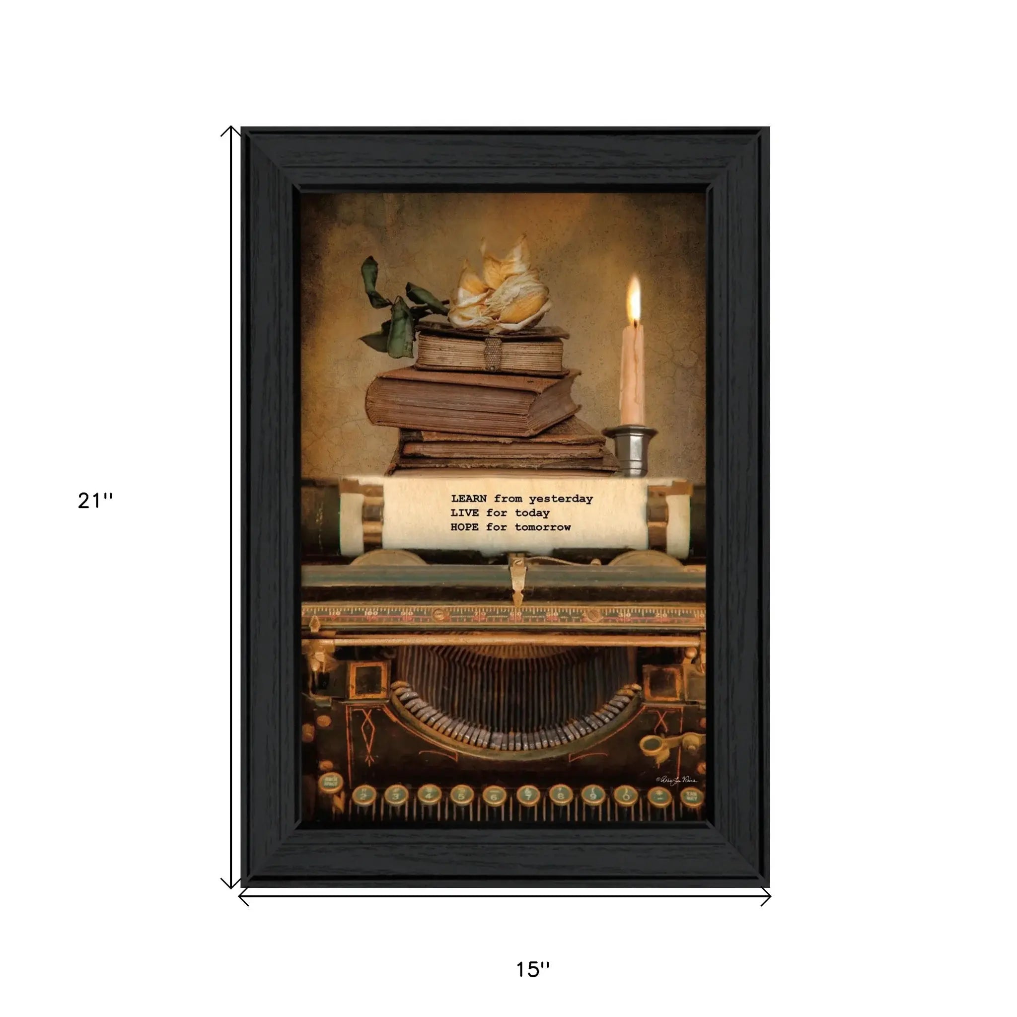 Learn from Yesterday Black Framed Print Wall Art - Homeroots - Flyclothing LLC