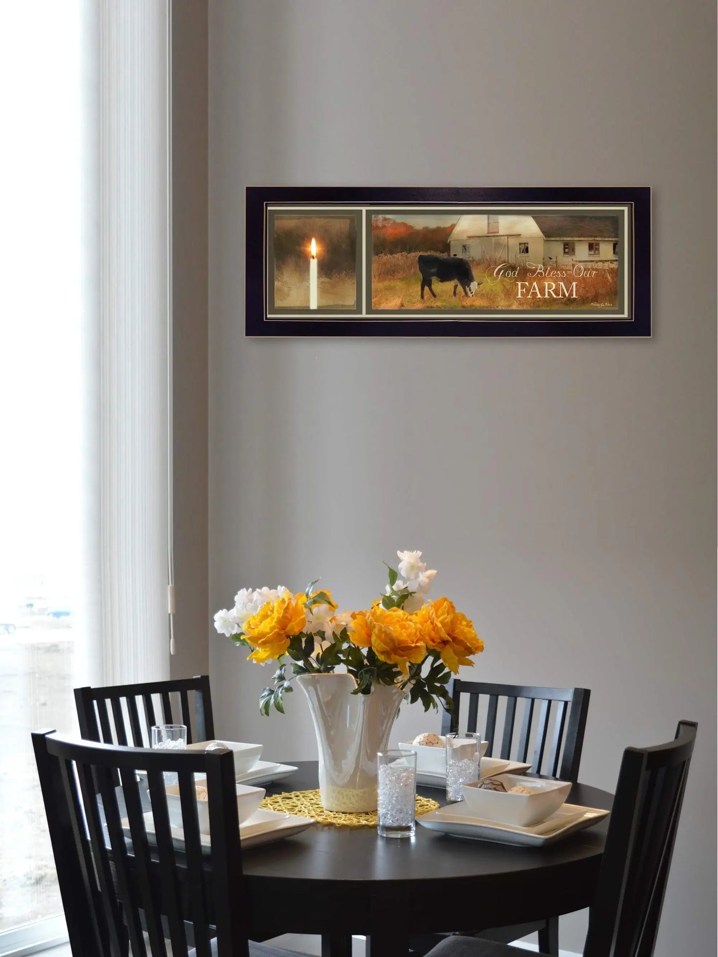 God Bless Our Farm Black Framed Print Wall Art - Homeroots - Flyclothing LLC