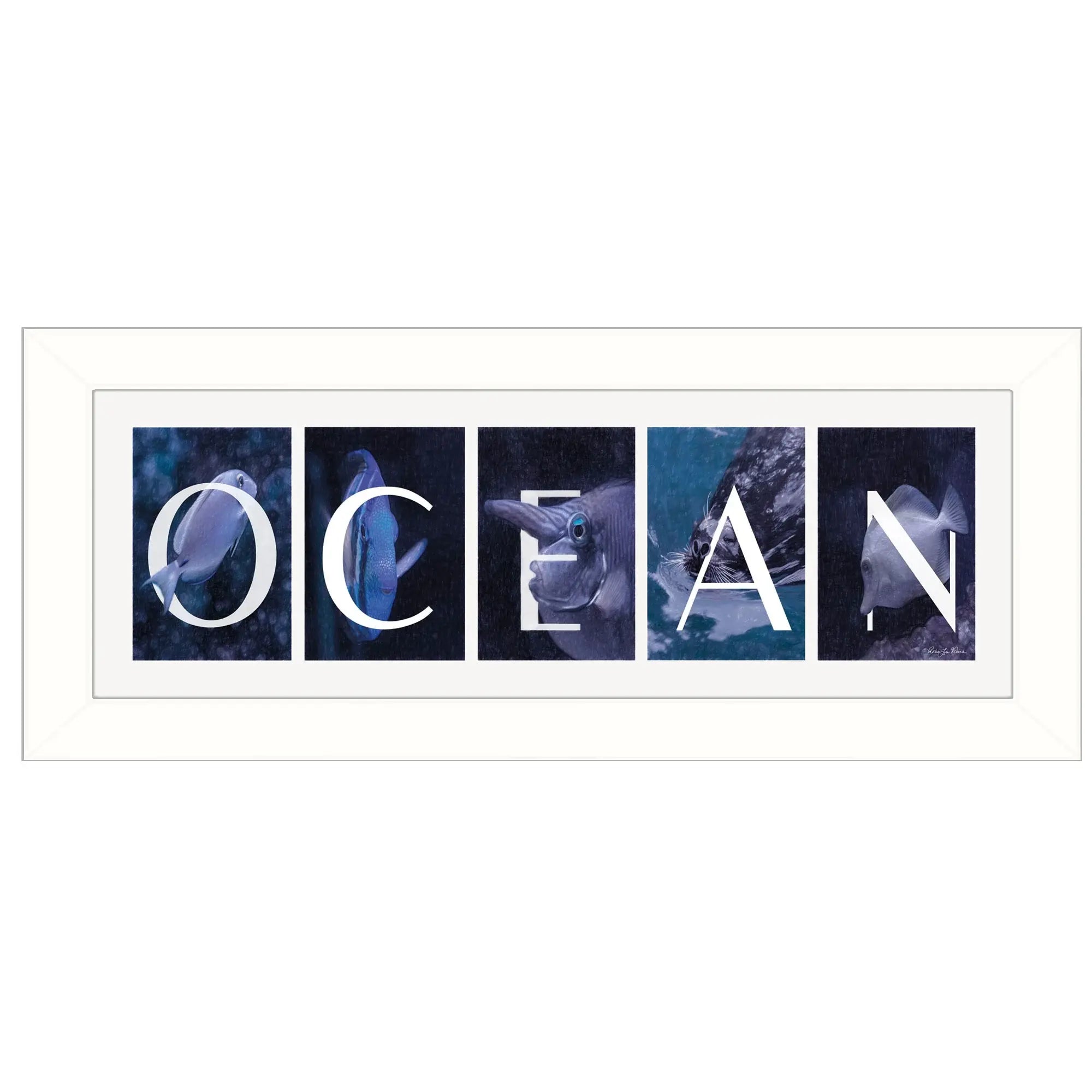Ocean 1 White Framed Print Wall Art - Homeroots - Flyclothing LLC