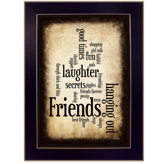 Friends I Black Framed Print Wall Art - Homeroots - Flyclothing LLC