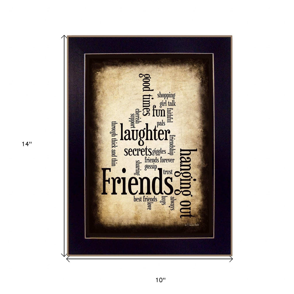Friends I Black Framed Print Wall Art - Homeroots - Flyclothing LLC
