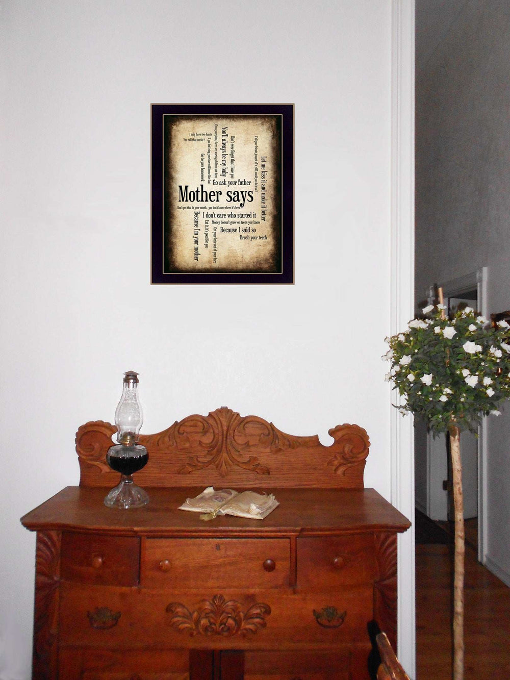 Mother Says 1 Black Framed Print Wall Art - Homeroots - Flyclothing LLC