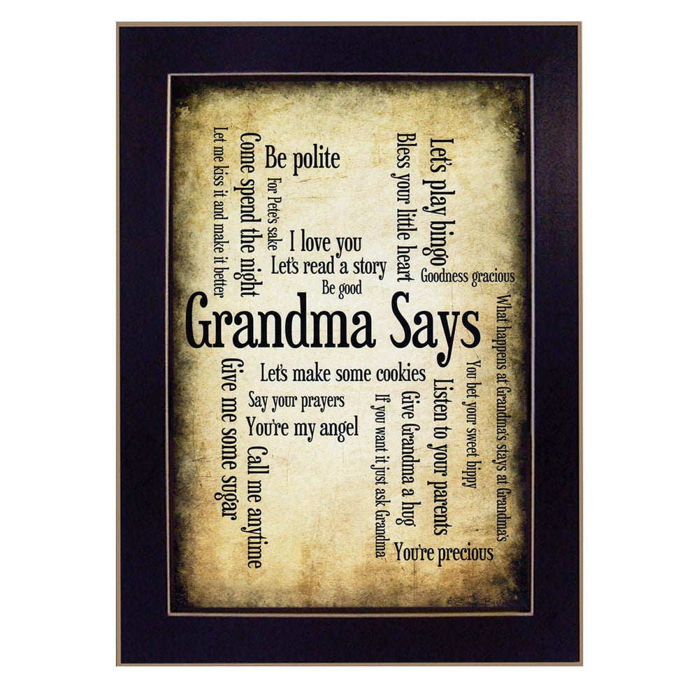 Grandma Says 1 Black Framed Print Wall Art - Homeroots - Flyclothing LLC