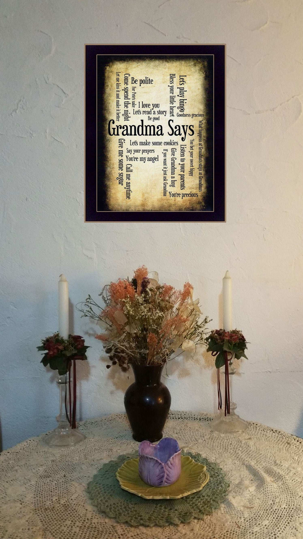 Grandma Says 1 Black Framed Print Wall Art - Homeroots - Flyclothing LLC